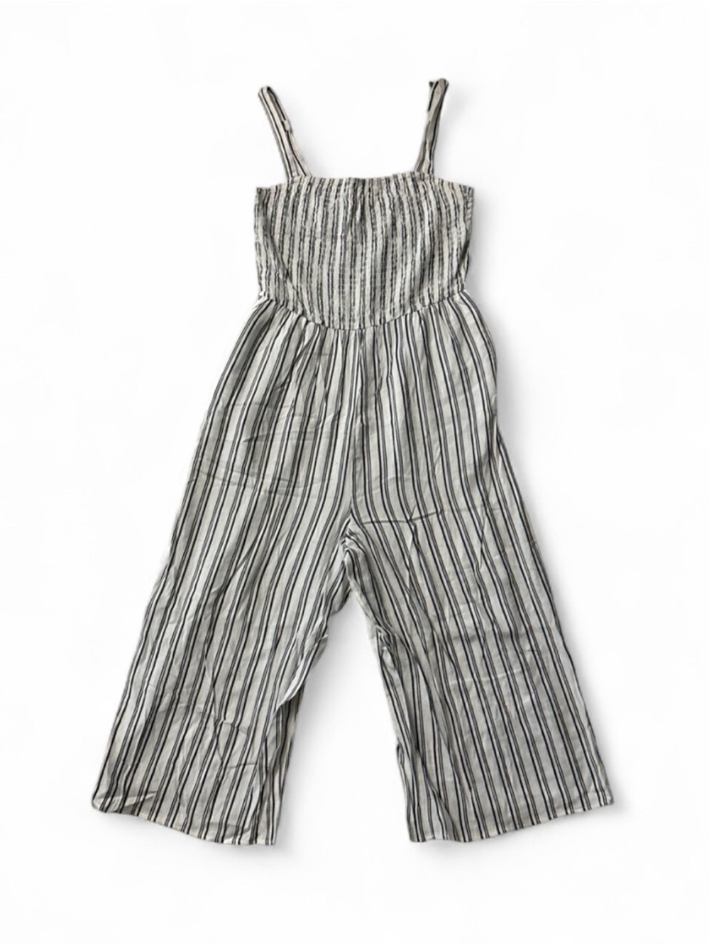 Garage Striped Linen Jumpsuit White and Black Size M